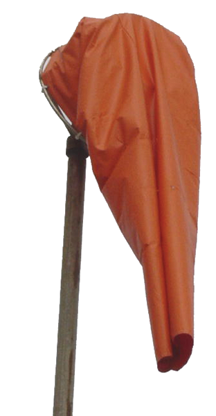 Billy Pugh 18" WINDSOCK - ORANGE (18" DIA X 60"L X 9" DIA), 12 OZ PAK CLOTH NYLON, 16 BRASS GROMMET